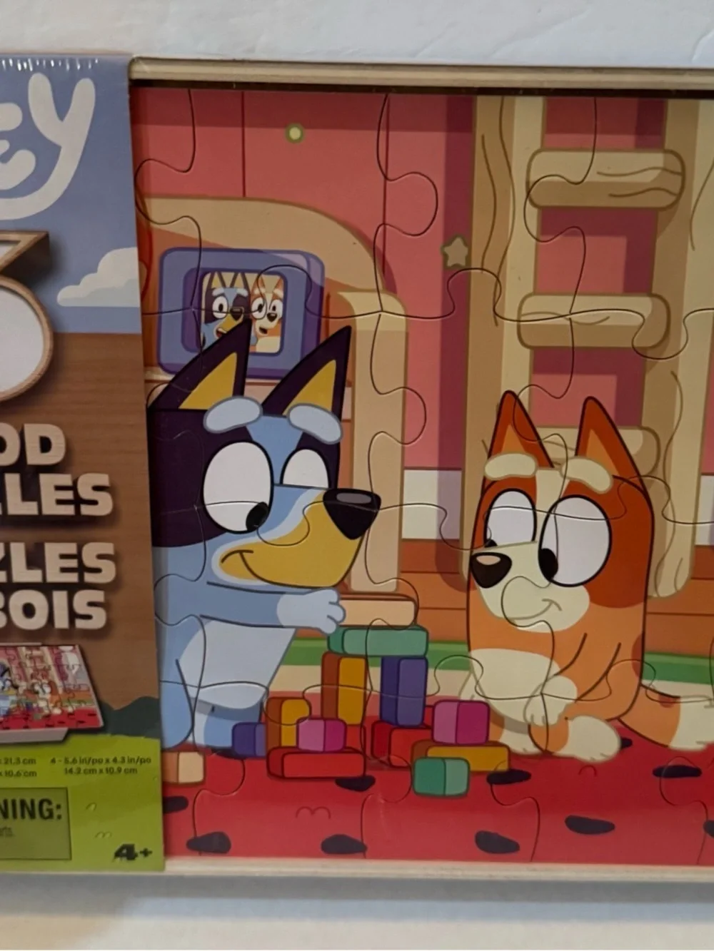 Bluey, 6 Jigsaw Puzzles in Wooden Storage Box, Ages 3+